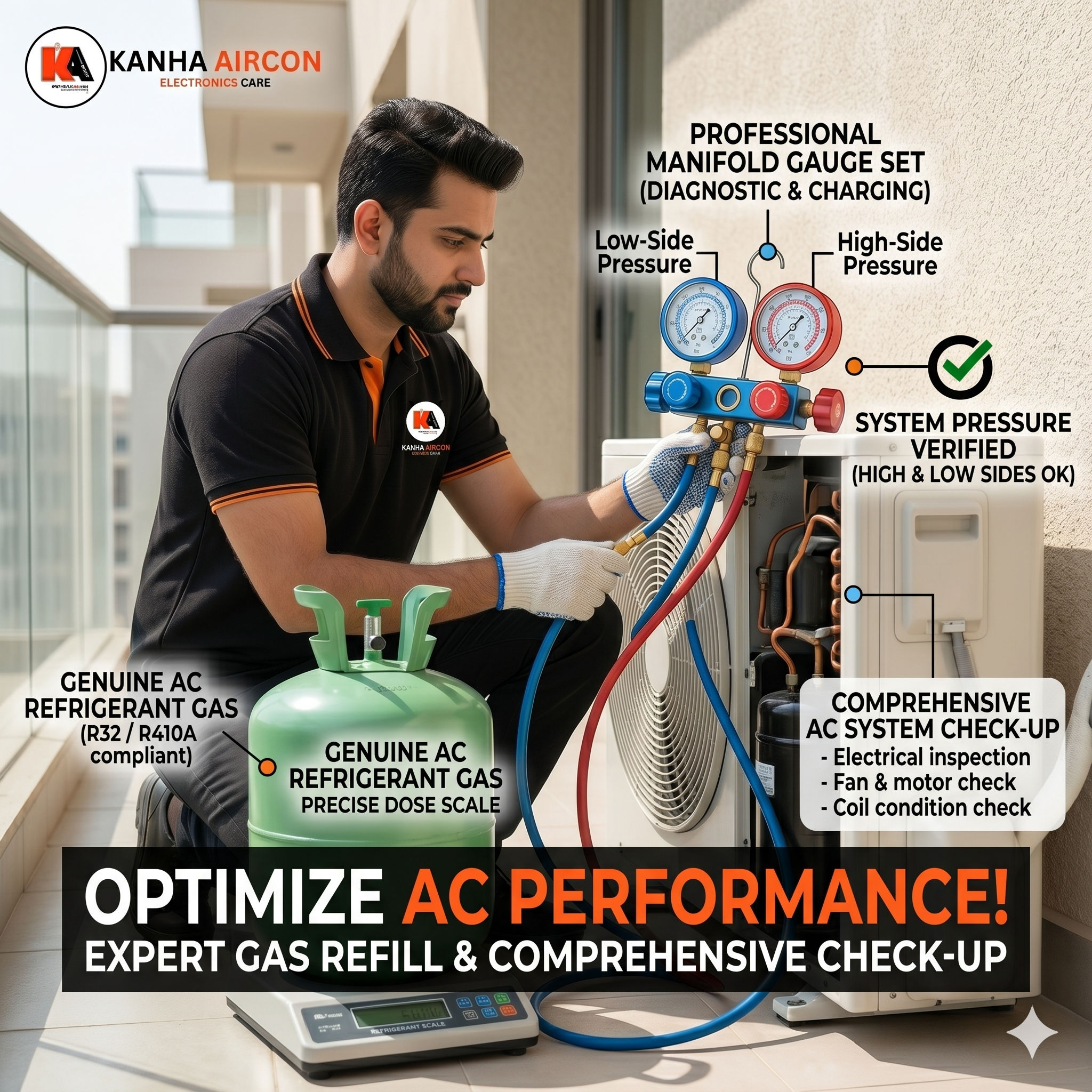 Gas refill & check-up