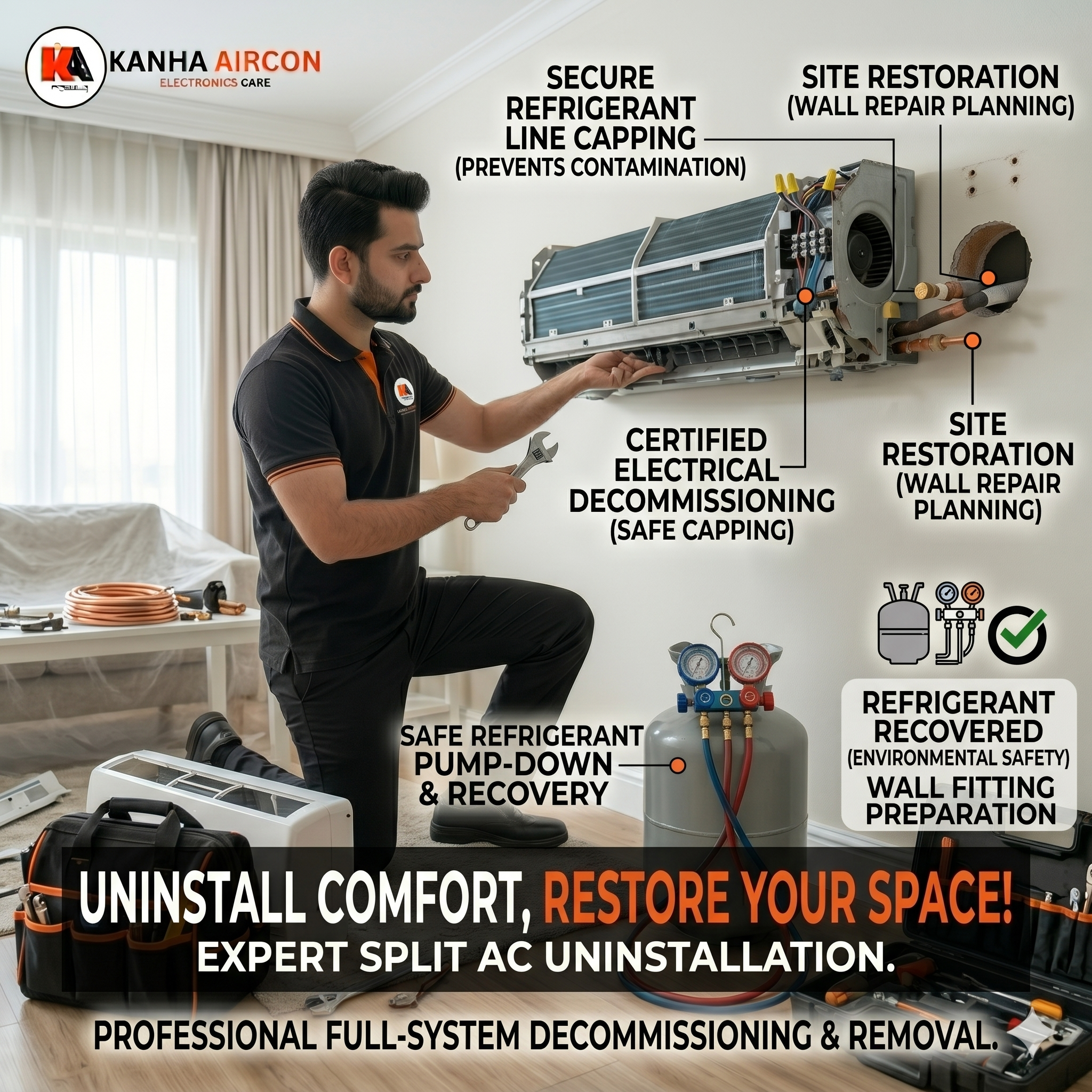 Split AC uninstallation